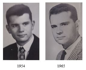 Pictures of Clark Bond from 1954 and 1965.